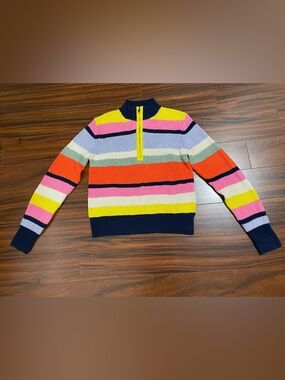 Greylin women’s medium sweater, half zip, striped, multi colour